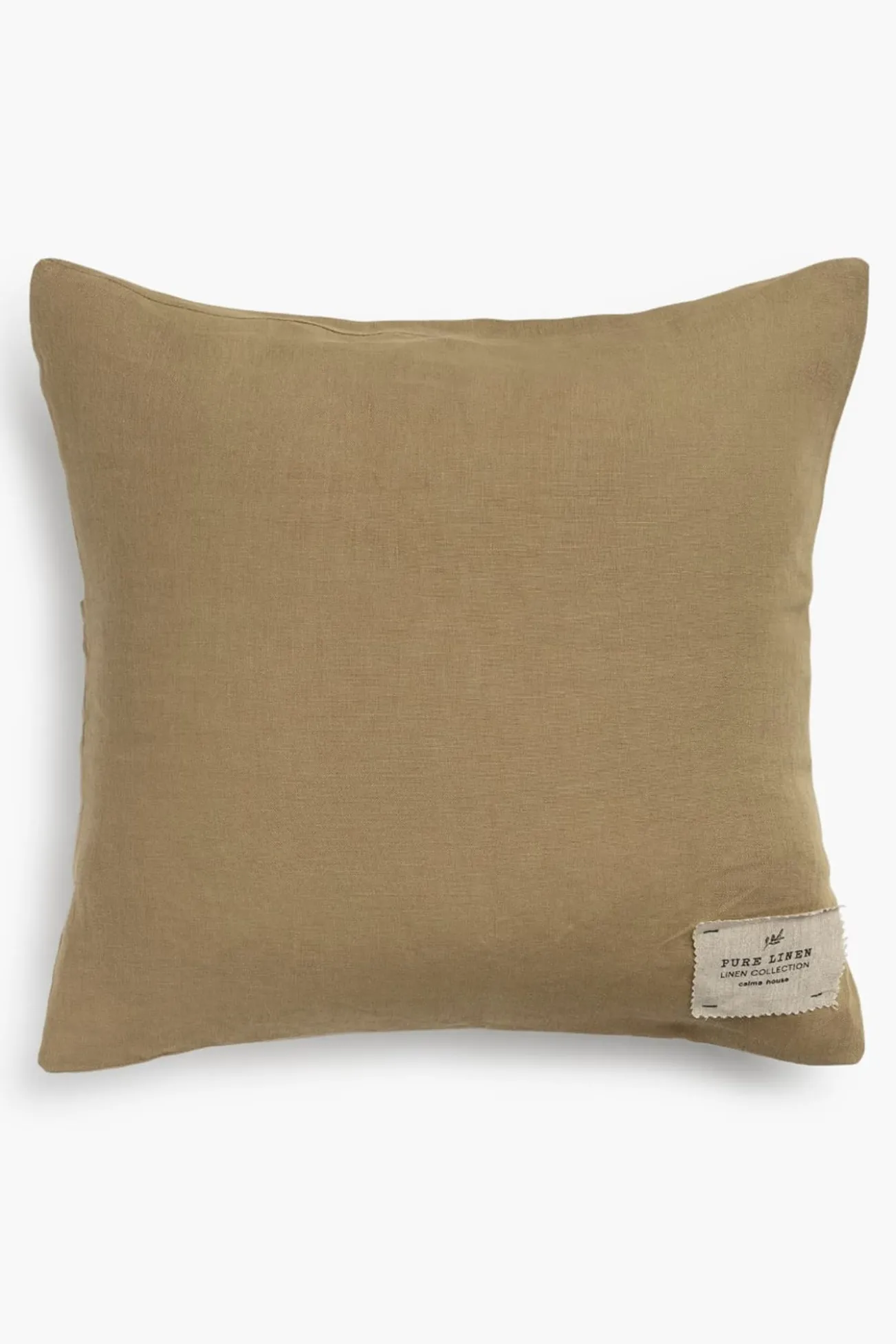 Capa de almofada Linho verde-escura 45x45 cm.