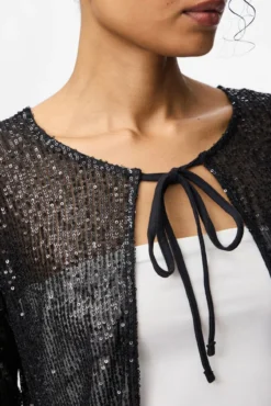 Cardigan com gravata de laçada