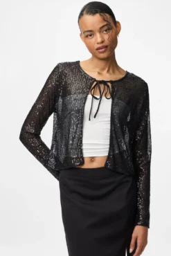 Cardigan com gravata de laçada