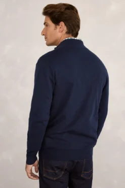 Cardigan com logo e meio zíper