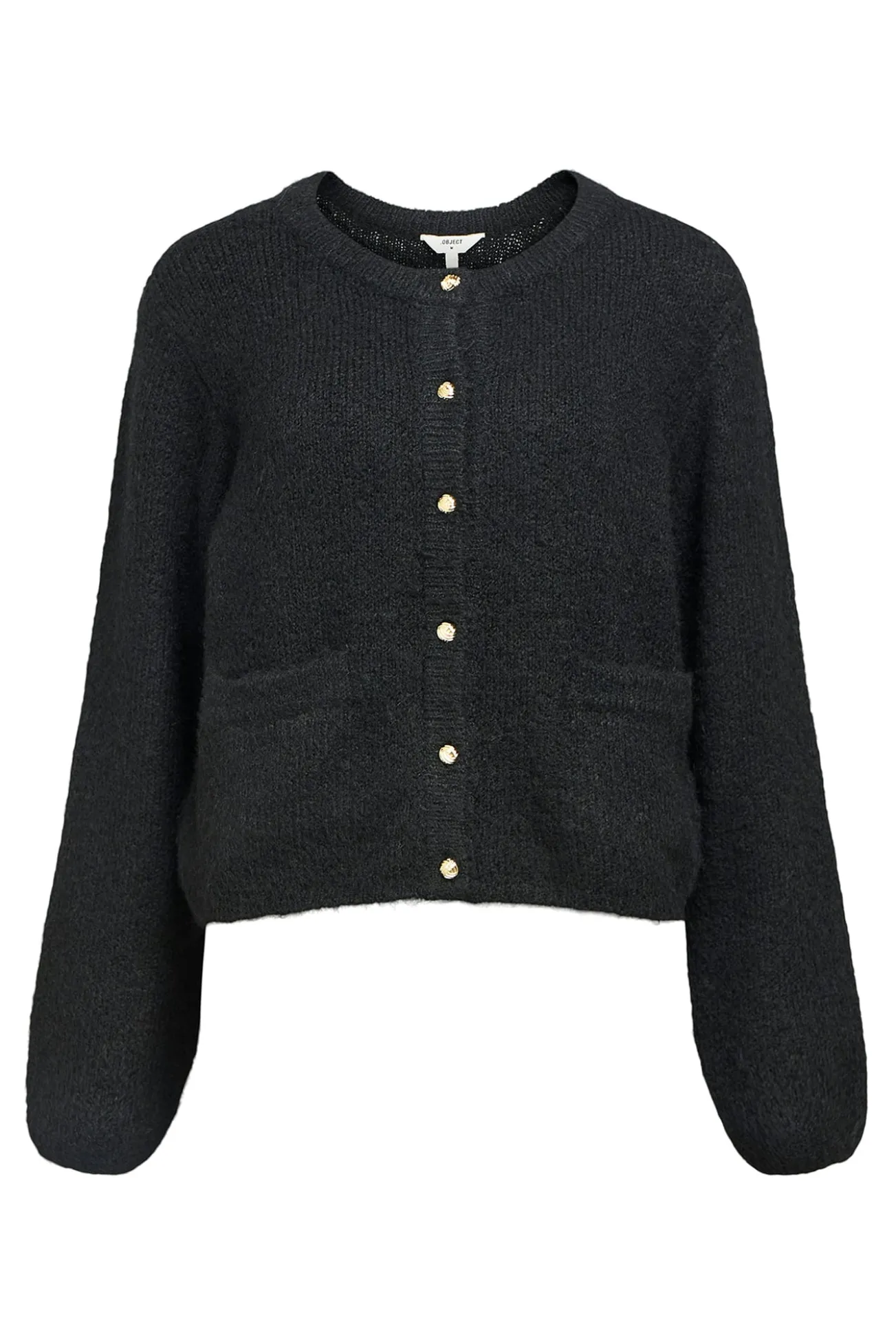 Cardigan de lã com gola redonda