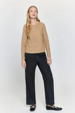 Cardigan de malha com botões forrados