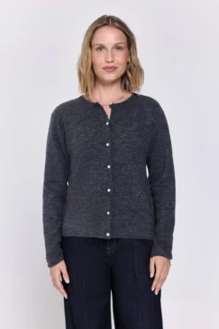 Cardigan de malha com fecho de botão