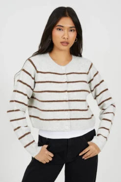 Cardigan de malha riscas