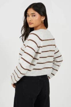 Cardigan de malha riscas