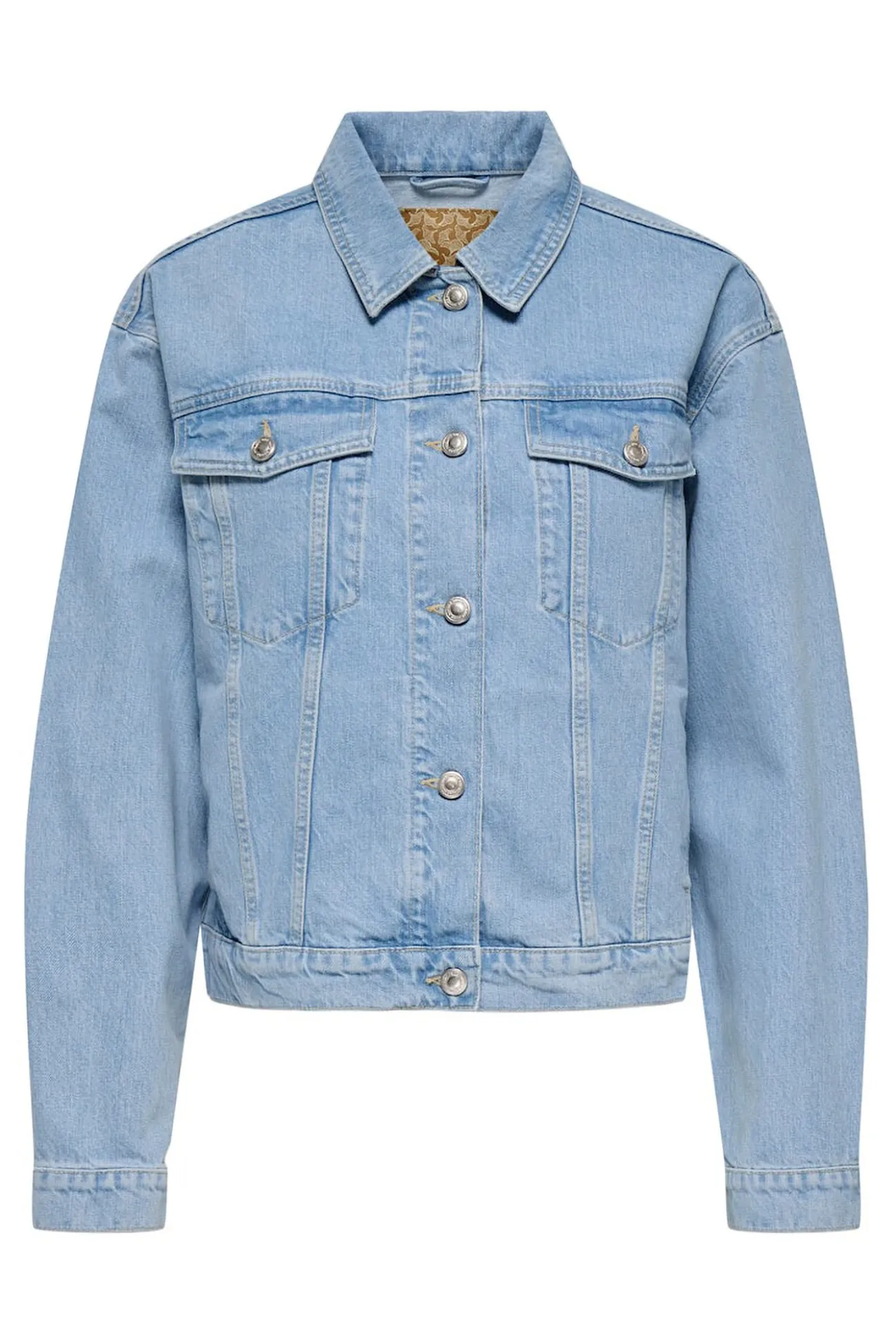 Casaco denim bolsos frontais