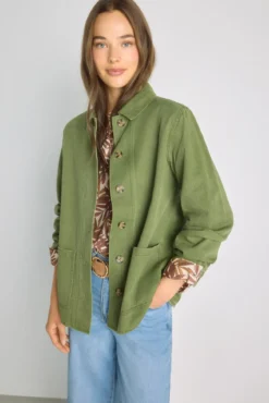Casaco denim colorido