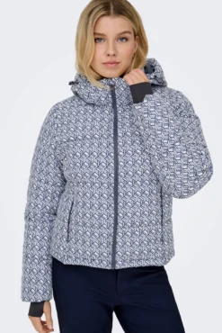 Casaco ski acolchoado técnico estampado para mulher