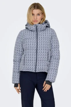 Casaco ski acolchoado técnico estampado para mulher