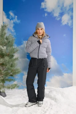 Casaco ski acolchoado técnico estampado para mulher
