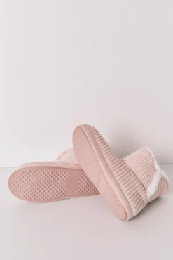 Chinelos de quarto bota canelada lurex