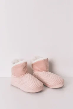 Chinelos de quarto bota canelada lurex
