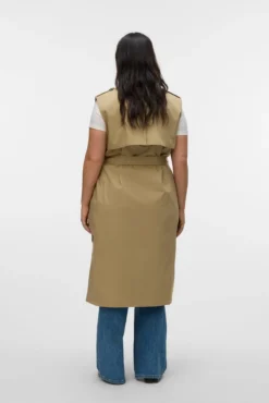 Colete longo trespassado plus size