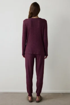 Conjunto de calça Cozy Time Maroon Ls