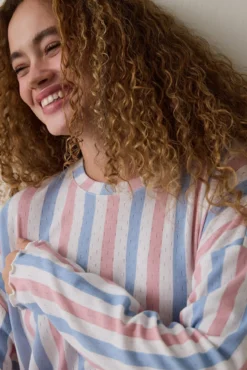 Conjunto de pijama térmico Moonlight com gola redonda redonda e manga comprida
