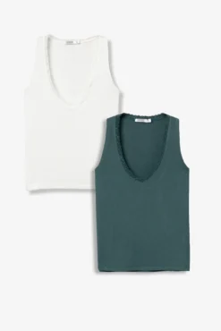 Conjunto de 2 tops com alças