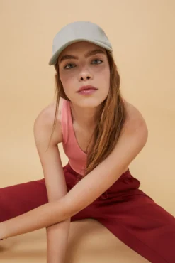 Crop top decote V sem costuras vermelho-escuro