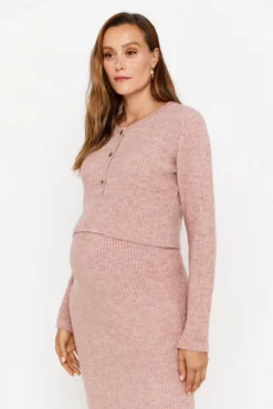 Crop top de malha maternity