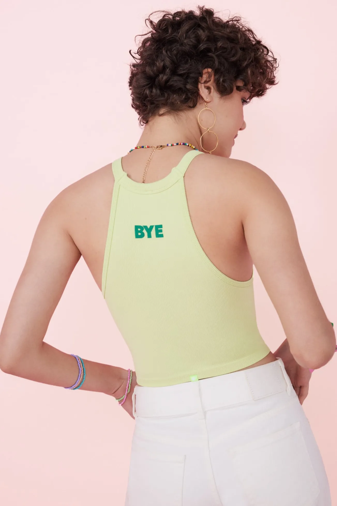 Crop top halter sem costuras verde