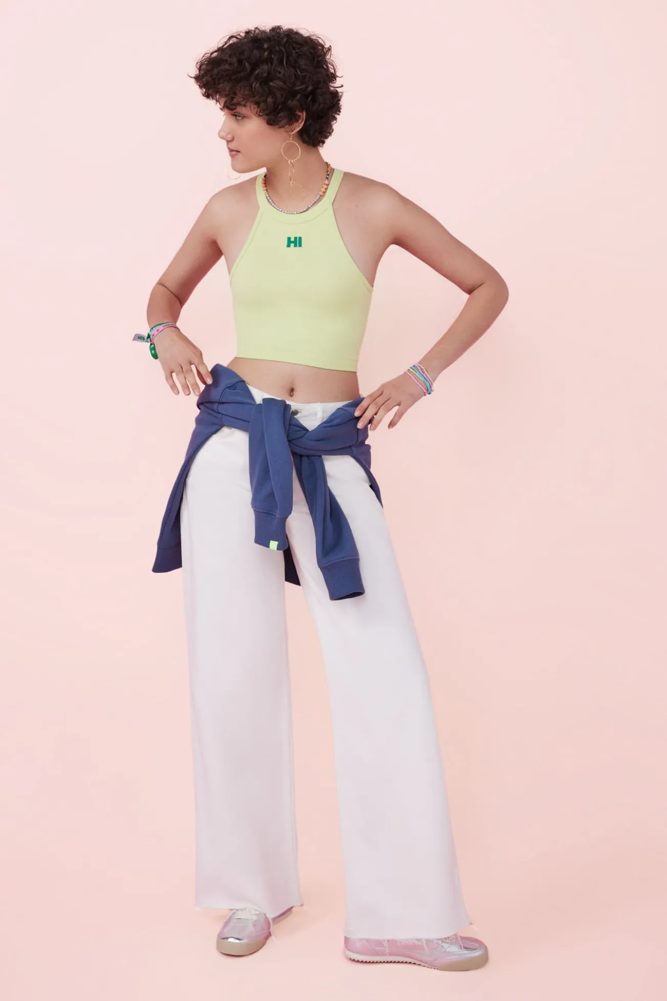 Crop top halter sem costuras verde