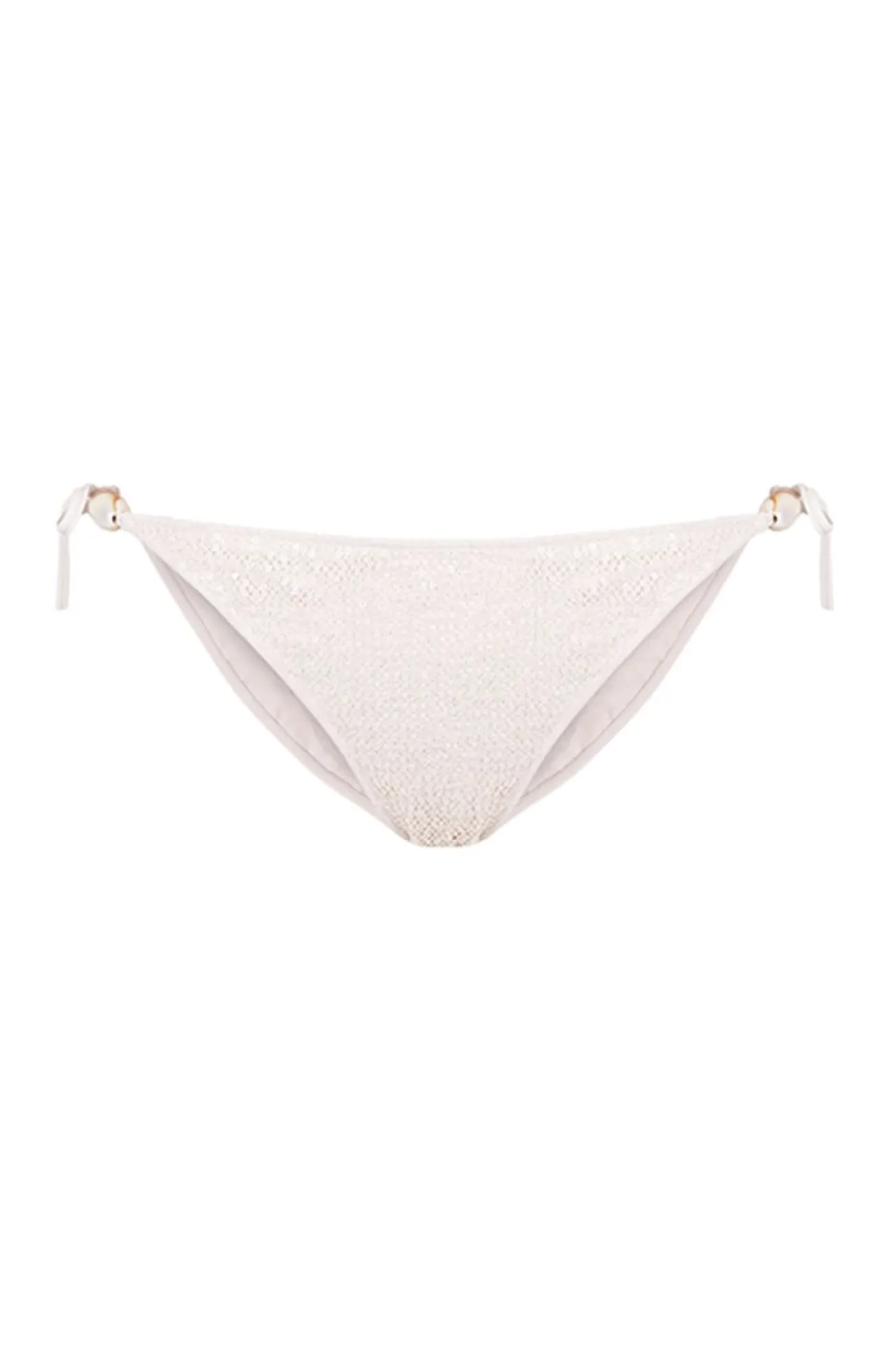 Cueca biquíni clássicas lantejoulas brancas