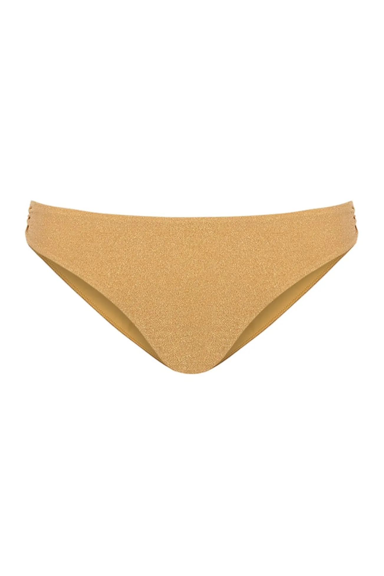 Cueca biquíni clássico dourado brilho