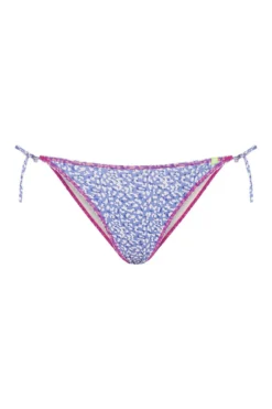 Cueca biquíni com tiras estampadas azuis