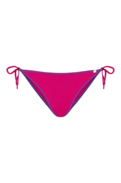 Cueca biquíni rosa com tiras