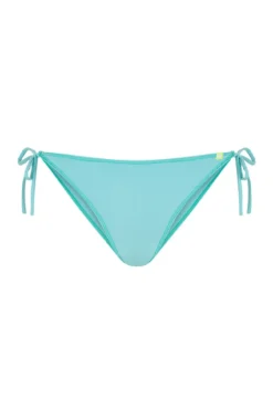 Cueca biquíni turquesa com tiras