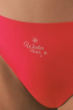 Cueca brasileira de lurex vermelha com corte limpo
