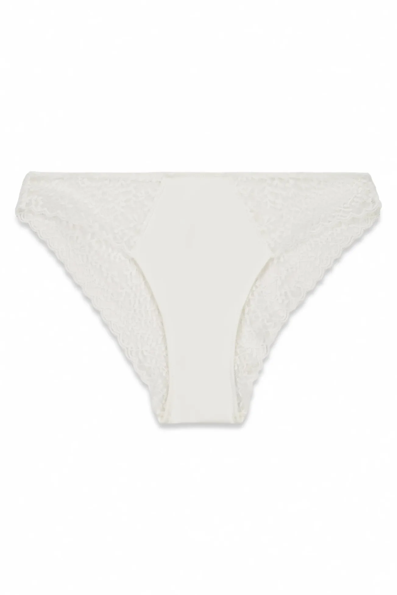 Cueca clássica de microfibra e renda branca