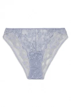 Cueca clássica de renda lurex azul