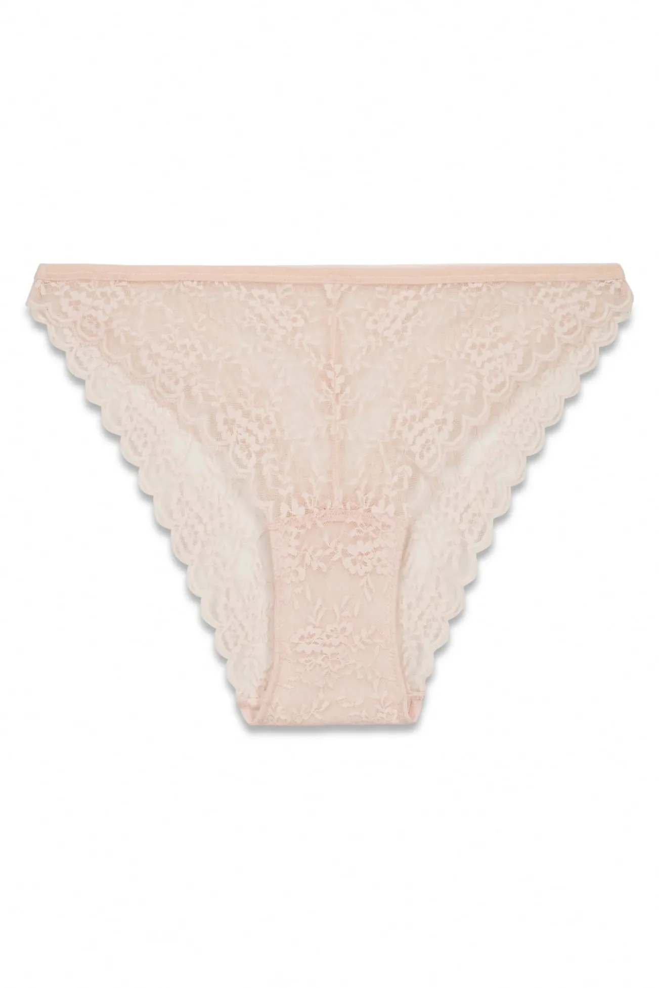 Cueca clássica de renda rosa