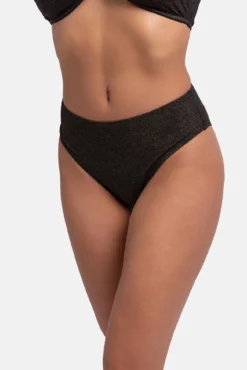 Cueca de biquíni brasileira lurex preta