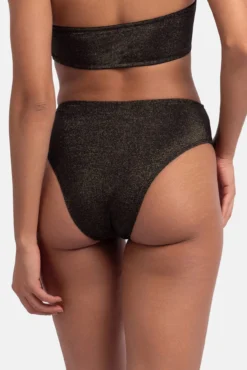 Cueca de biquíni brasileira lurex preta