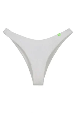 Cueca de biquíni brasileira texturizada miniflor branca