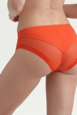 Cueca de microfibra e tule