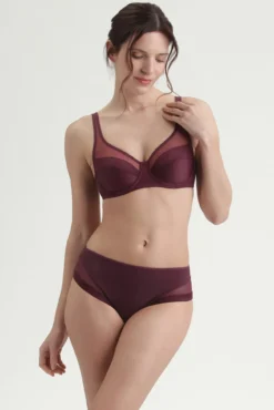 Cueca de microfibra e tule