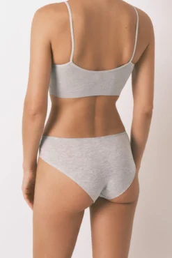 Cueca larga de tule de tule cinza médio