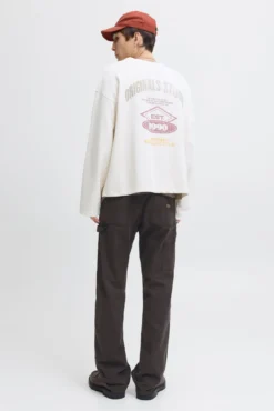Denim cargo calça