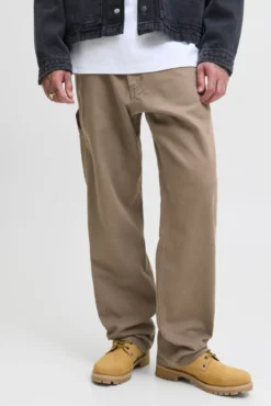 Denim cargo calça