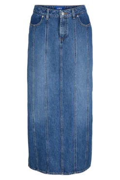 Denim midi saia com recortes