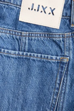 Denim midi saia com recortes