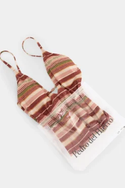 Fato de banho estampado riscas