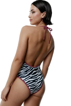 Fato de banho zebra reversível selvagem