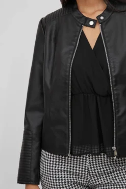 Faux leather biker jacket