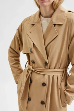 Gabardina longa clássica em LYOCELL TENCEL
