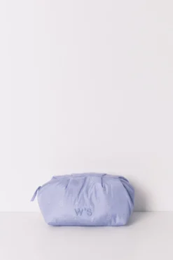 Grande nécessaire acolchoada com strass azul