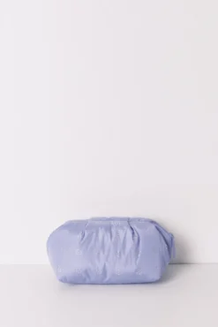 Grande nécessaire acolchoada com strass azul