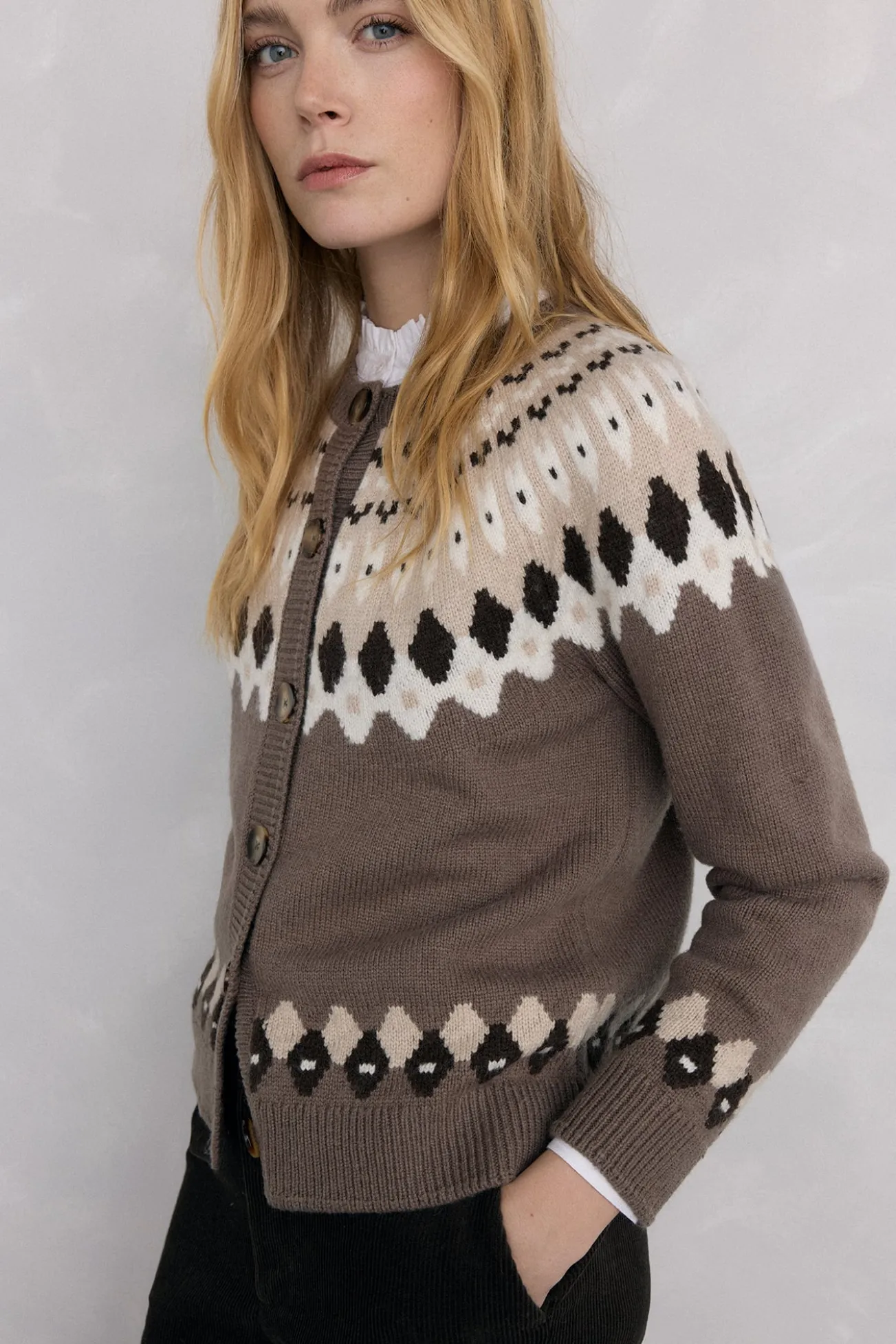 Jaqueta jacquard grega